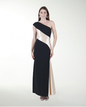 VESTIDO CL COMBINADO DE UN HOMBRO