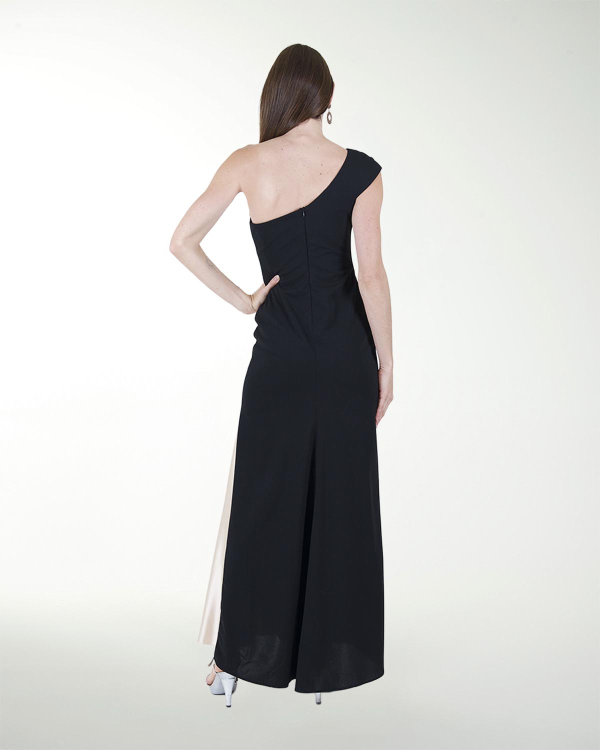 VESTIDO CL COMBINADO DE UN HOMBRO