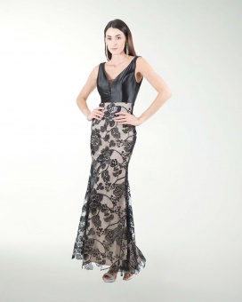 VESTIDO CL COMBINADO CON LENTEJUELA